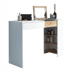 Schminktisch/Schreibtisch, Weiß/Sonoma-Eiche, ELIS