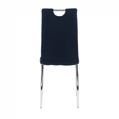 Scaun de masă, ţesătură albastră din catifea / crom, OLIVA NEW