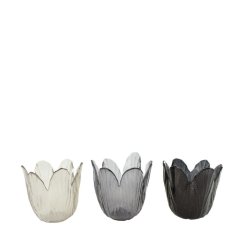 Gyertyatartó tealámpához 8x7,5cm üveg, mix