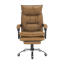 Krzesło biurowe z podstawą, brązowa ekoskóra, DRAKE