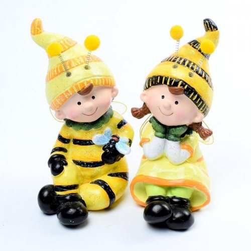 Figurka dzieci pszczół 8,8x8x15 cm mieszanka poliżywicy