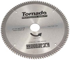 Piła z brzeszczotami SK 210 x 2,5 x 30 100 zębów, do cięcia aluminium, TORNADO