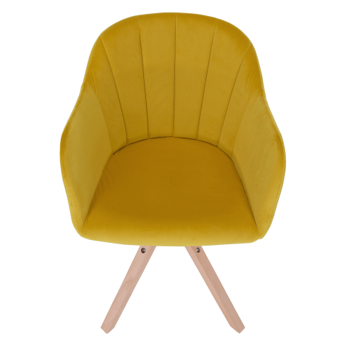 Fotel obrotowy, żółty Aksamit/buk, DALIO