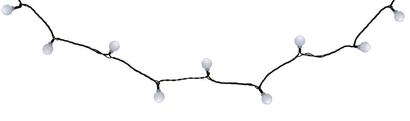 MagicHome Weihnachts-Kirschkugelkette, 100x LED kaltweiß, IP44, 8 Funktionen, Beleuchtung, L-9,90m