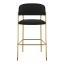Designer-Barhocker, schwarzer Samtstoff/Gold-Chrom-Gold, DASMIN TYP 2