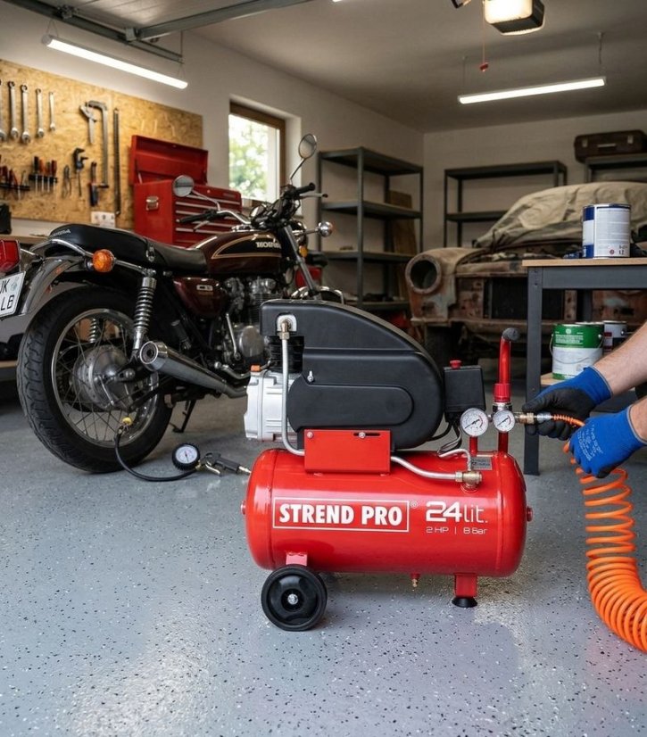 Kompresszor Strend Pro FL2024-08, 1,5 kW, 24 világító, 1 dugattyú