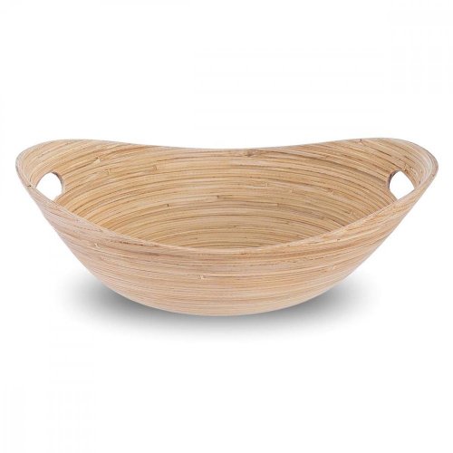 Uvijena zdjela od bambusa, ovalnog promjera. 32x24,5 cm