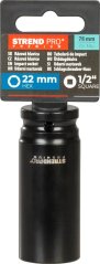 Nadstavec Strend Pro Premium, rázový, predĺžený, 1/2", 6-hran, CrMO, 22 mm