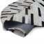 Luksuzna usnjena preproga, črna/bež/bela, patchwork, 200x200, USNJE TIP 8