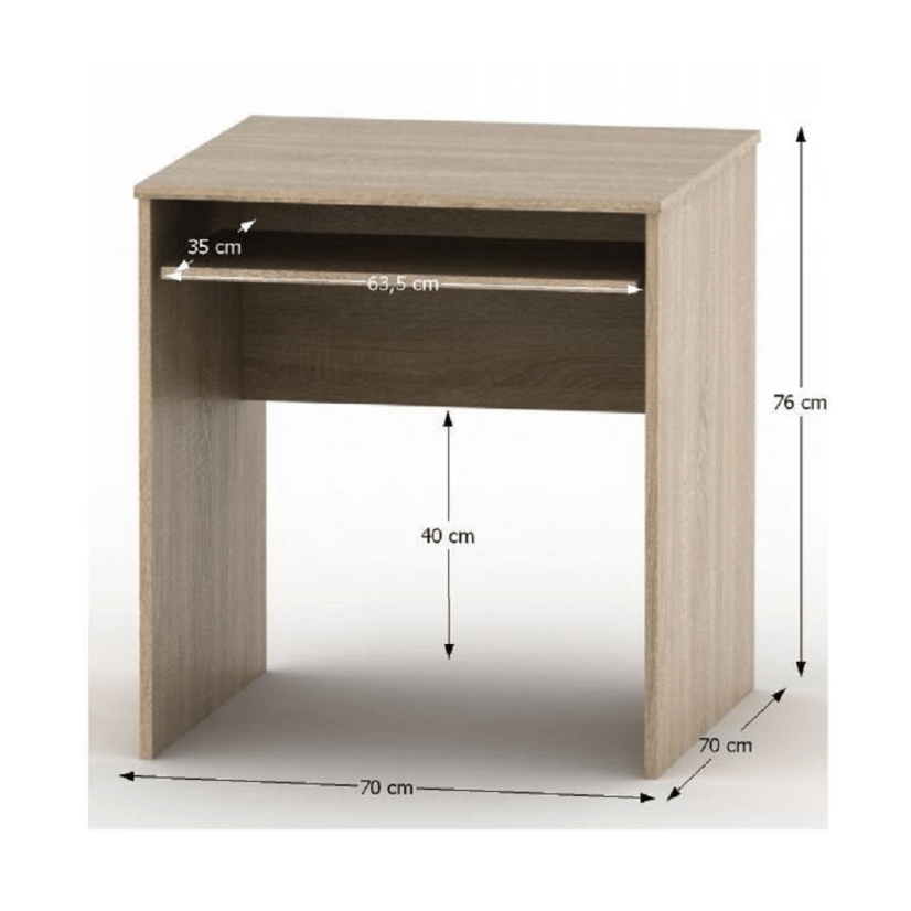 Schreibtisch mit Auszug, Sonoma-Eiche, TEMPO ASSISTENT NEW 023