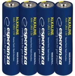 Baterie monoclánok alcalină AAA/LR03 1.5V, 4ks ESPERANZA, KLC