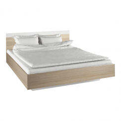 Łóżko podwójne, dąb sonoma/biały, 160x200, GABRIELA