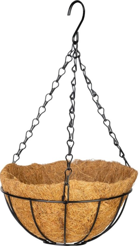 Strend Pro Hanger, Blumentopfhalter, Stahl/Kokos, hängend, mit Kette und Aufhänger, 20 cm