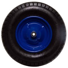 Roată gonflabilă cu rulmenți, orificiu de 10 mm, diametru de 400 mm, lățime de 90 mm, albastră
