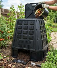 EVOBLACK Komposter, 630 Liter, schwarz