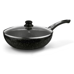 MARMARA 30 cm crna WOK neprianjajuća tava + poklopac