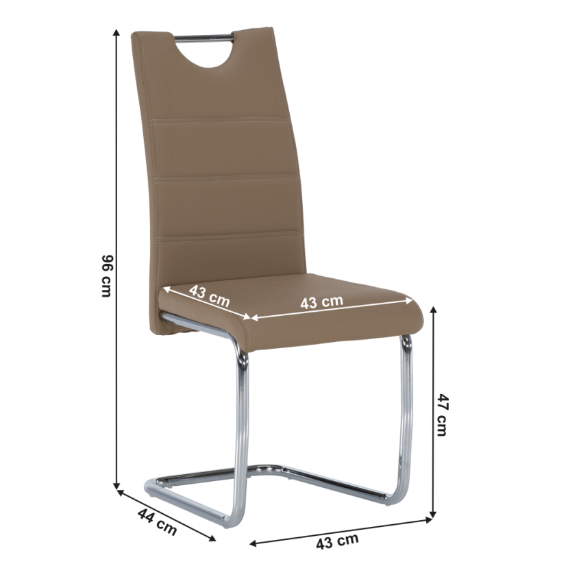 Esszimmerstuhl, Cappuccino/helle Nähte, ABIRA NEU