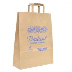 Taška nákupní papírová - 320x120x410 mm, recyklát, HNĚDÁ KLC