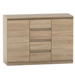 2-türige Kommode mit 4 Schubladen, Sonoma-Eiche, HANY NEW 010