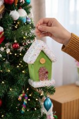 Decorațiuni MagicHome Crăciun Candy Line, casă, verde, agățat, 11x16 cm (acțiune)