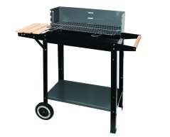 Rechteckiger Gartengrill auf Rädern + Holz 53x27 cm Höhe 83 cm MG 909