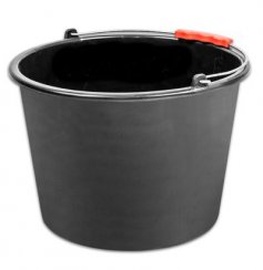 Găleată ReCycled® de 12 litri, construcție, plastic, mâner din plastic, negru