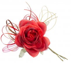 Virág MagicHome, rózsa, piros, szár, virág mérete: 10 cm, virág hossza: 18 cm, bal. 6 db