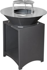 Gril Strend Pro Fiesta, čierny, oceľ, priemer 75 cm, s ohniskom
