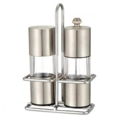 Pfeffermühle und Salzstreuer + Ständer, 3er-Set