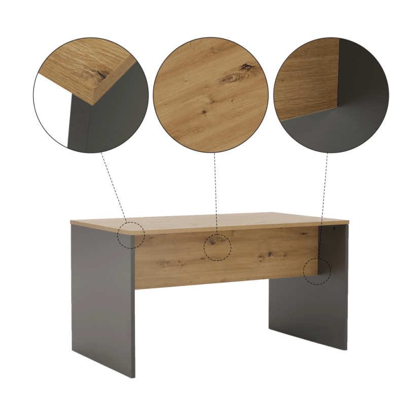 Schreibtisch, Graphit/Eiche Artisan, RIOMA NEW TYPE 11