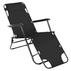 Gartenliegestuhl, schwarz, REGED