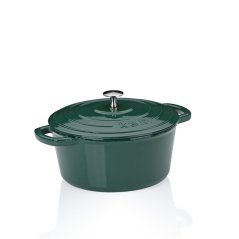 Pekáč litinový s poklicí Calido kulatý smaragdově zelená 24x12 cm 3,8l Pekáč litinový s poklicí Calido kulatý smaragdově zelená 24x12 cm 3,8l
