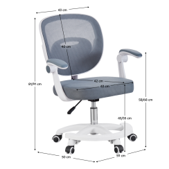 Drehstuhl, grau/weiß, TRIXI TYP 2