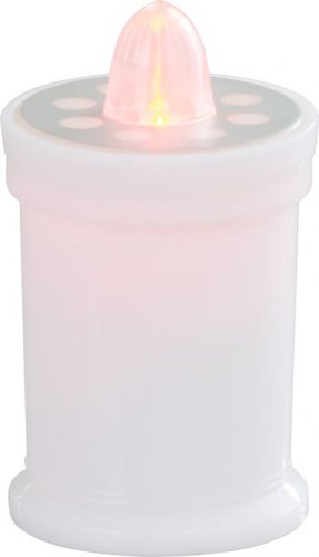 Świeca MagicHome TG-18, LED, do grobu, biała, 11 cm, (w zestawie 2xAA)