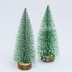 Weihnachtsbaum auf einem Baumstumpf 20 cm, 2er-Set