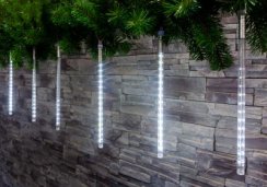 MagicHome Weihnachts-Eiszapfenkette, 720 LED kaltweiß, 24 Eiszapfen, Wasserfalleffekt, 230 V, 50 Hz, IP44, außen, Beleuchtung, L-7,50 x 0,30 m