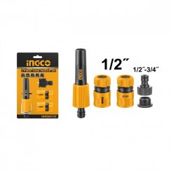 Vízsugár pisztoly + 2x gyorscsatlakozó + 2x adapter INGCO műanyag KLC