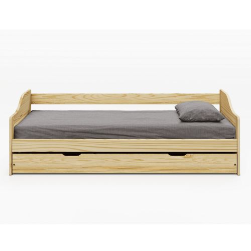 Bett mit ausziehbarem Zusatzbett, massiv, 90x200, LAURA NEU
