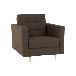 Teljesen kárpitozott fotel, csokoládé szövet, AMEDIA