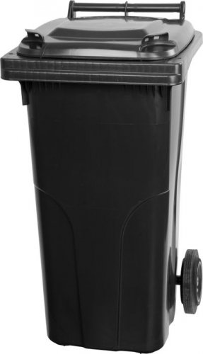 Behälter MGB 120 Liter, Kunststoff, schwarz, HDPE, Aschenbecher für Abfall