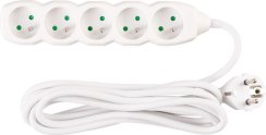Kabel DG-F805B L-3 m, podaljšek, bel, 5x vtičnica