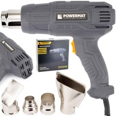 Heißluftpistole 1.000/2.000 W, 4 Düsen, 2 Temperaturstufen, 300/600 C°, POWERMAT