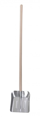 Lopata hliníkova malá, 26 x 29 cm s bukovou násadou 130 cm, extra silná, plech 1,8 mm