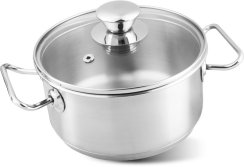 Rakott MagicHome Chloe, edény, 16 cm, 1,5 liter, üvegtetővel, rozsdamentes acél