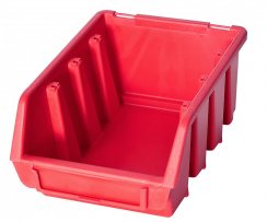 Piros műanyag tartály, hossza 16,0 x szélesség 11,5 x magasság 7,5 cm