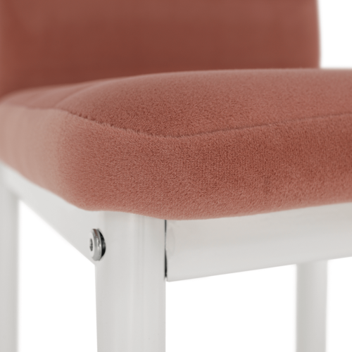 Židle, růžová Velvet látka/bílý kov, COLETA NOVA