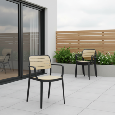 Stapelstuhl, schwarz/beige, KARDOS TYP 2