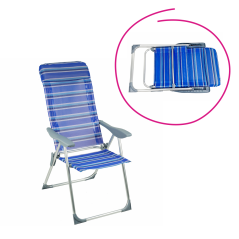 Gartenliegestuhl, blau/grau, AVELAR