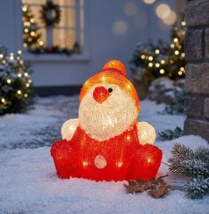 MagicHome Weihnachtsdekoration, Weihnachtsmann, 30 LEDs, Timer, Acryl, 3xAA, IP44, außen, 24x21x24 cm