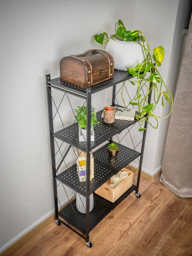 Regale RAW4T, Metall, 4 Fachböden, 1270x720x340 mm, max. 50 kg/Boden, tragbar, auf Rollen